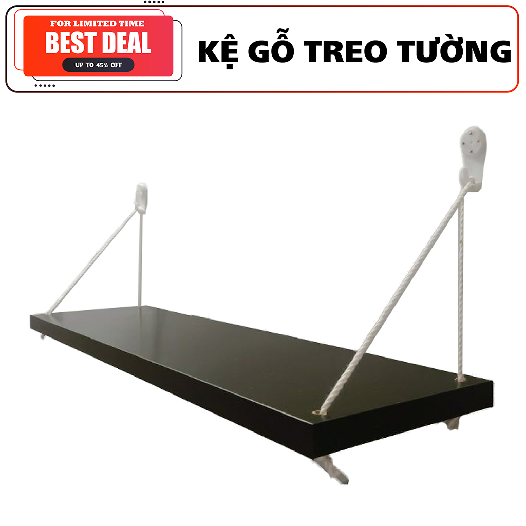 Kệ gỗ treo tường, Kệ gỗ trang trí - Kệ gỗ, Kệ gỗ Treo, Kệ gỗ treo tường Hàn Quốc hàng xịn kích thước 40cm x 15cm tặng kèm dây treo