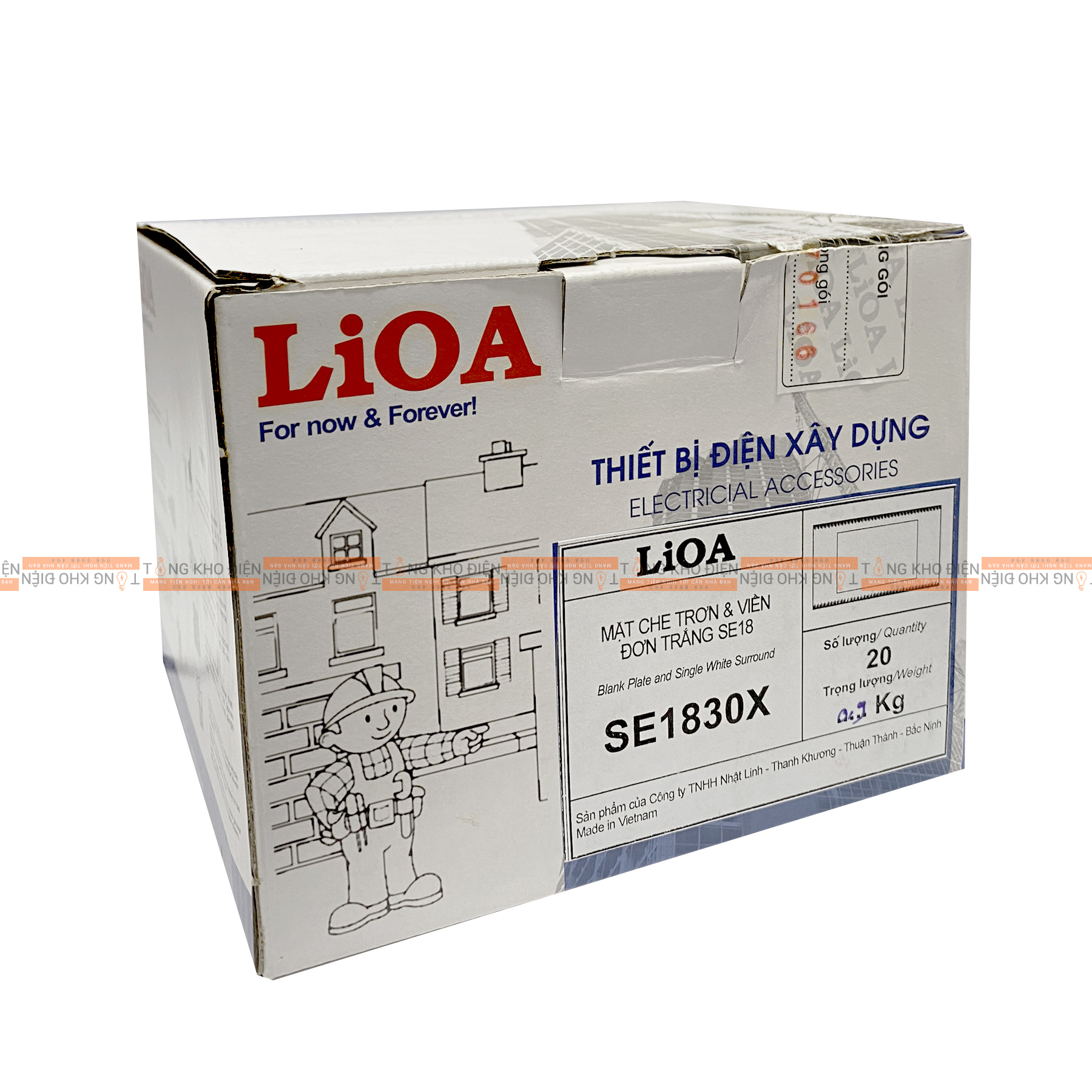 Mặt che trơn LiOA - Nhựa Trắng