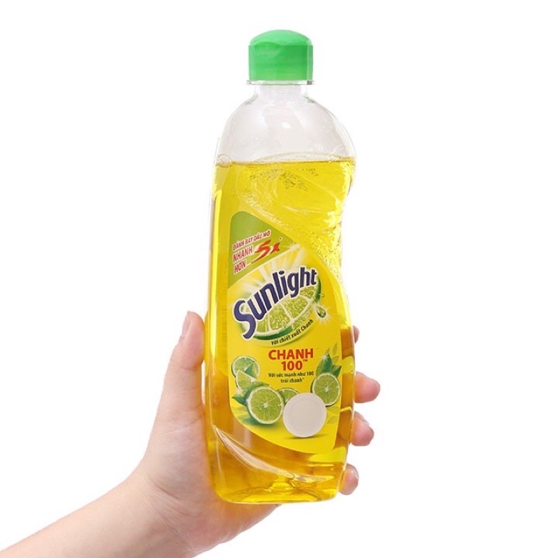 Nước rửa chén Sunlight chai 800g hương chanh/khử sạch mùi tanh và an toàn cho da tay