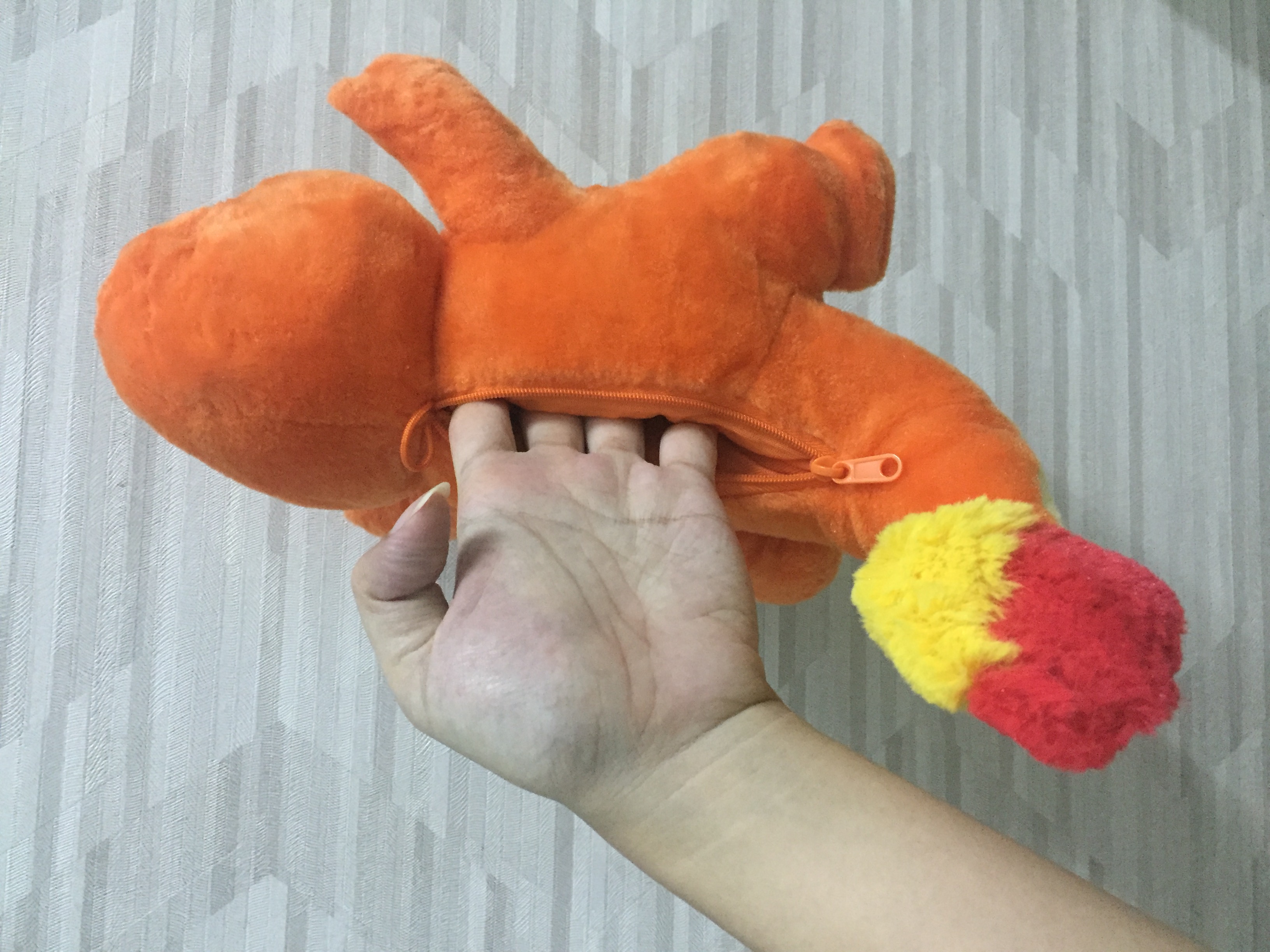 [Hcm]Charmander Fire Dragon Pokemon Teddy Bear with a Back Pocket