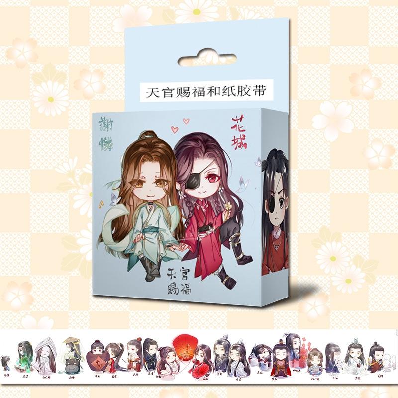 Băng dính Thiên quan tứ phúc washi tape trang trí hoạ tiết in hình anime chibi