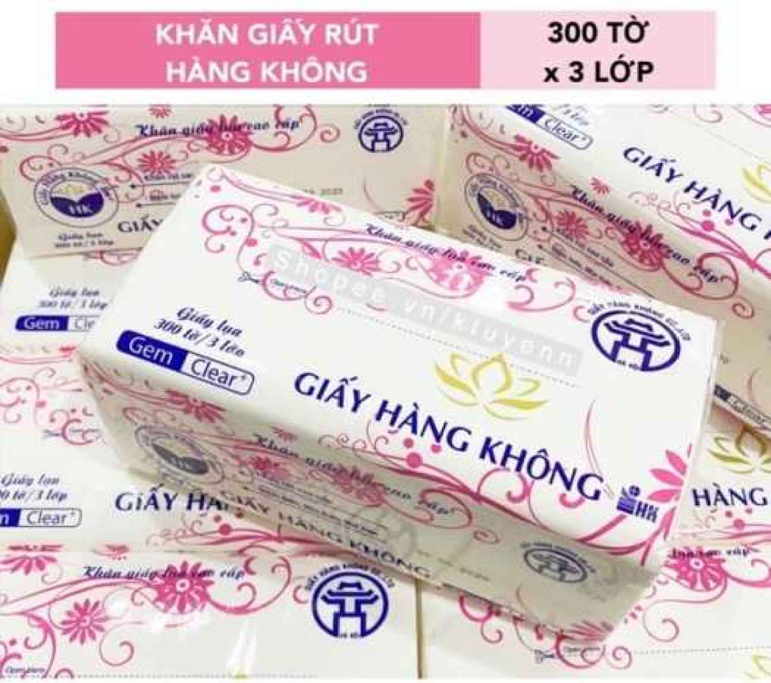 Khăn giấy lụa rút - hàng lᴏại 1 combo 5 gói - vietnam airline 300 tơ` 3 lớp siêu mềm mịn, hàng lᴏại 1 combo 5 gói