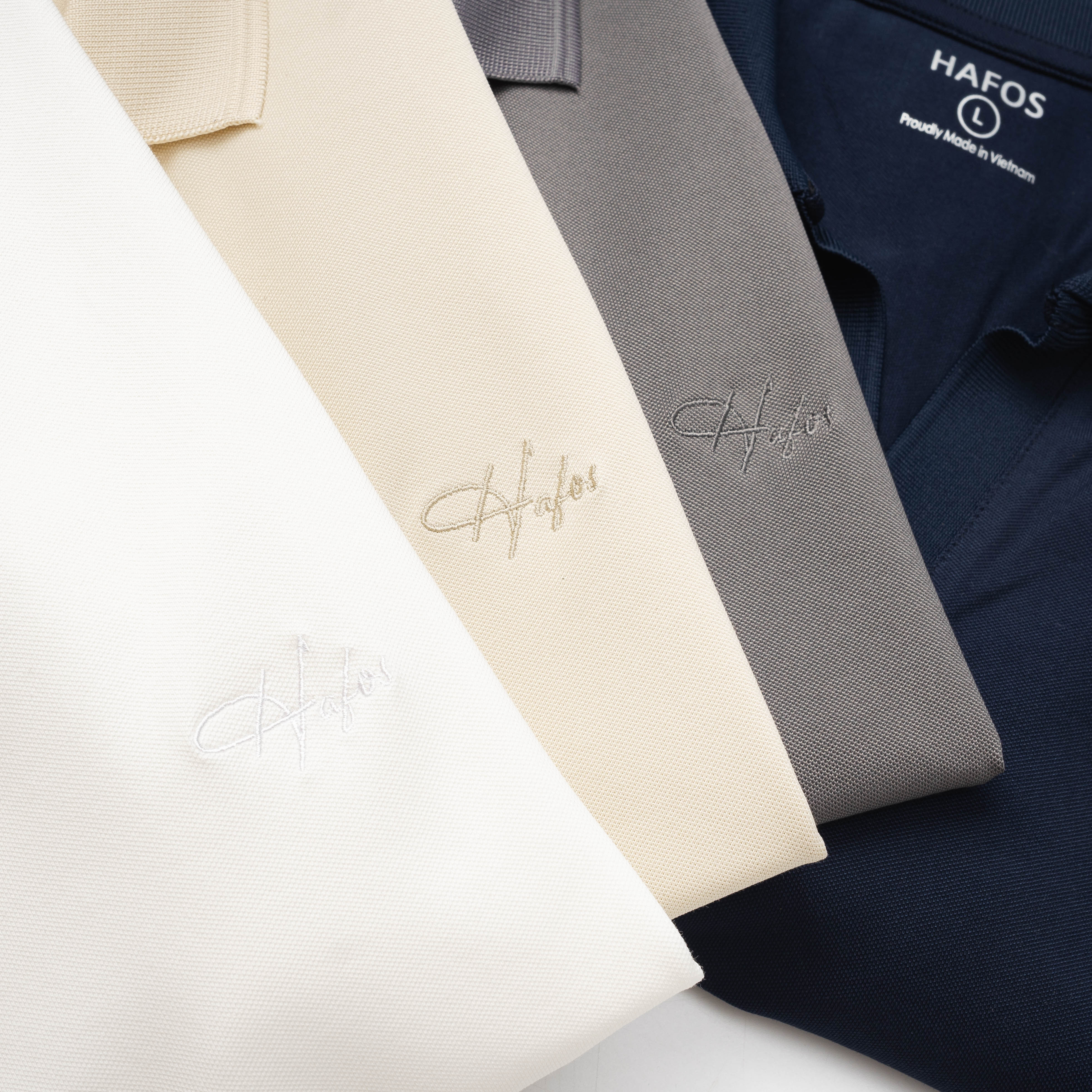 Áo polo nam HAFOS Cổ V Basic, vải Cotton cao cấp