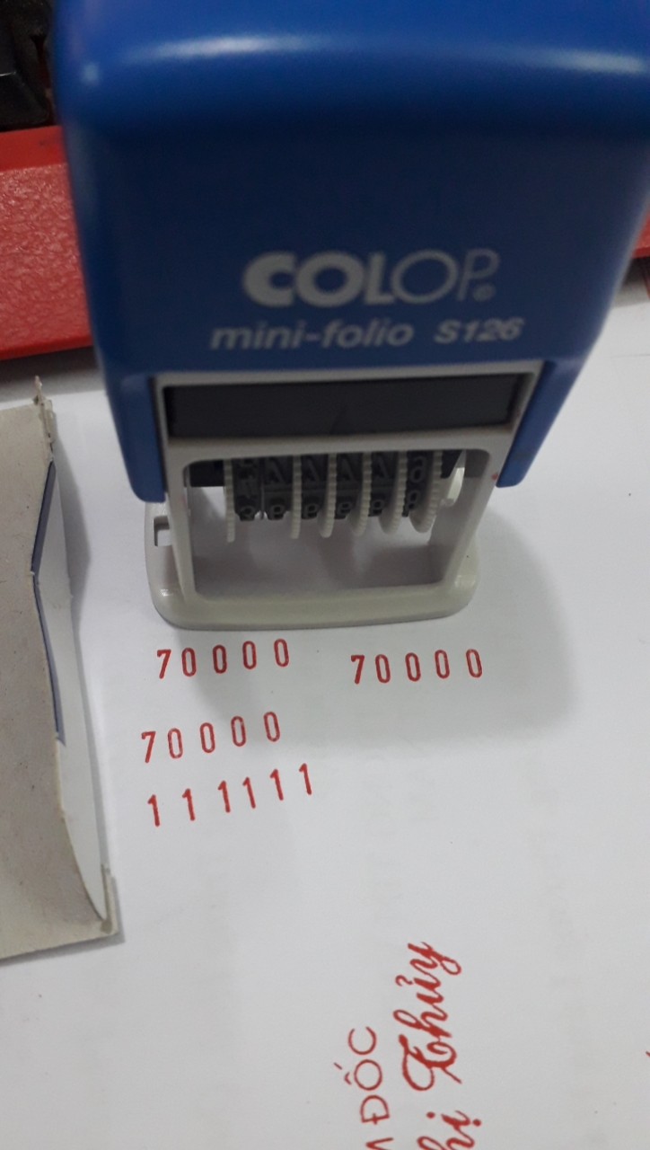 Con dấu 6 số liền mực (Colop S126)