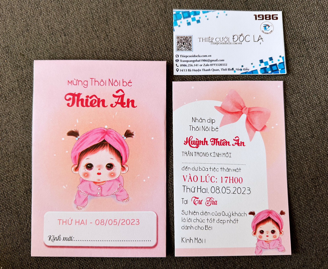 Combo 50 Thiệp Thôi nôi, Sinh nhật, Đầy tháng bé gái