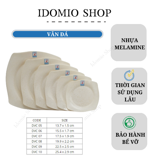 Đĩa Nhựa Vân Đá Kem Nhiều Size