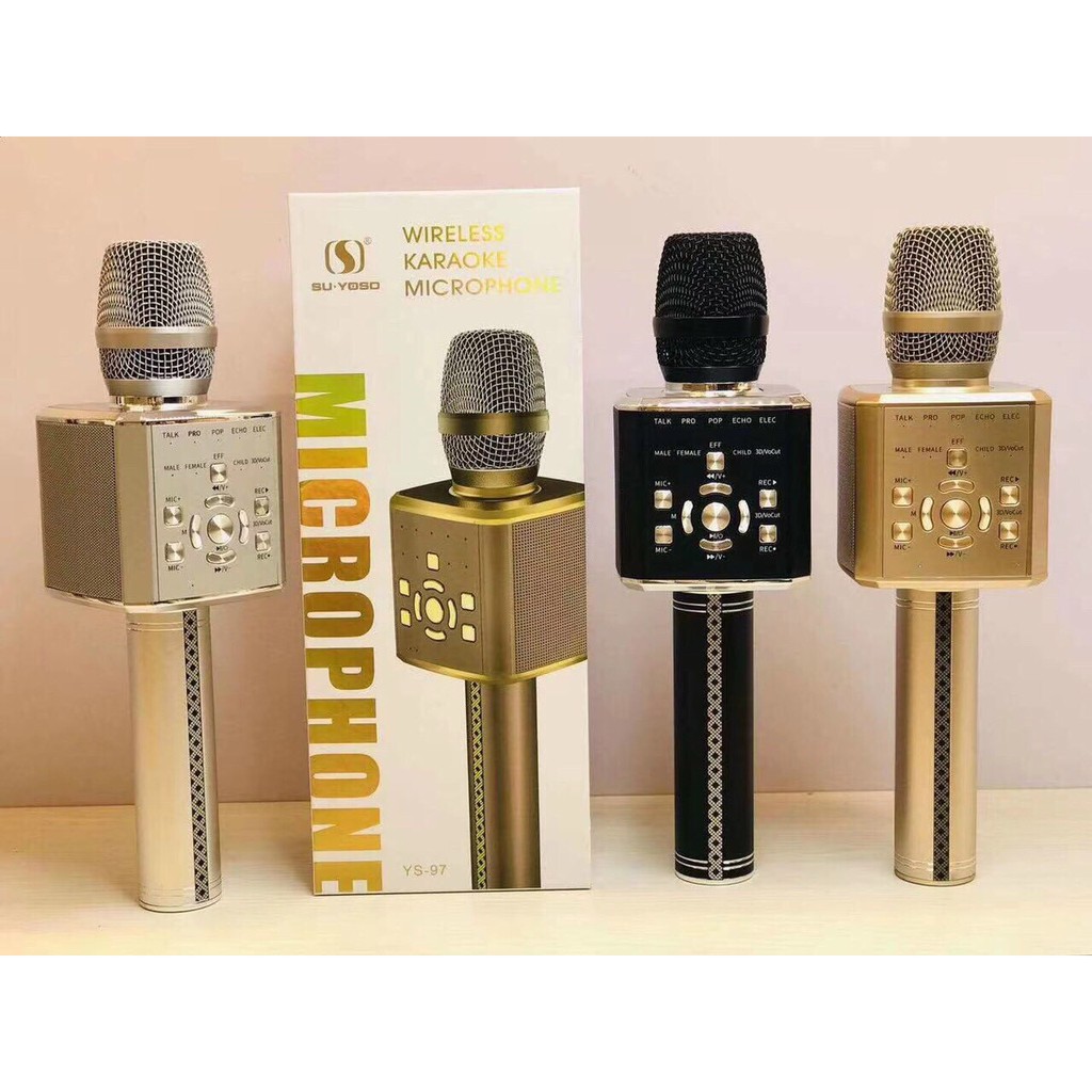 Cực hay với micro bluetooth ys 97 - karaoke cực đã - hướng dẫn gắn dây livestream với ys 97 micro karaoke bluetooth su-yosd ys-97 cao cấp micro ys-97 mic karaoke bluetooth tích hợp live stream mic bắt giọng tốt hiệu ứng âm thanh hay
