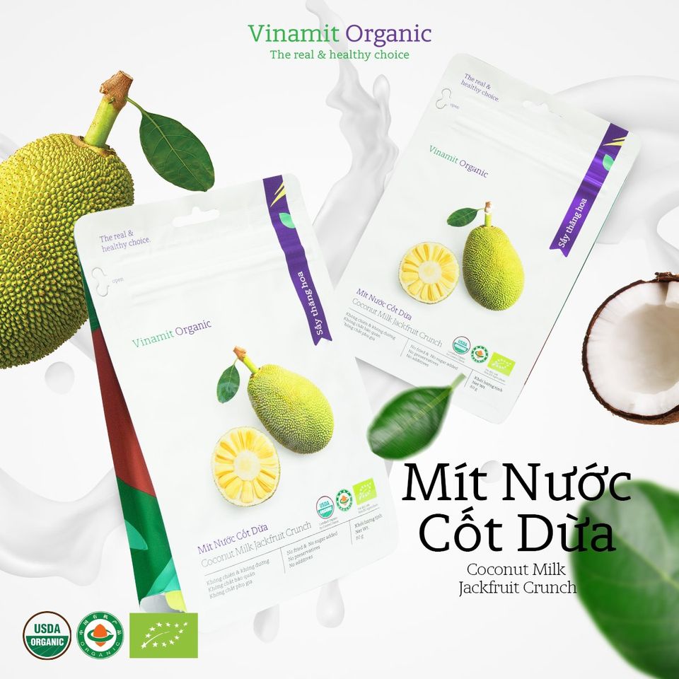 Mít sấy Organic nước cốt dừa 80g