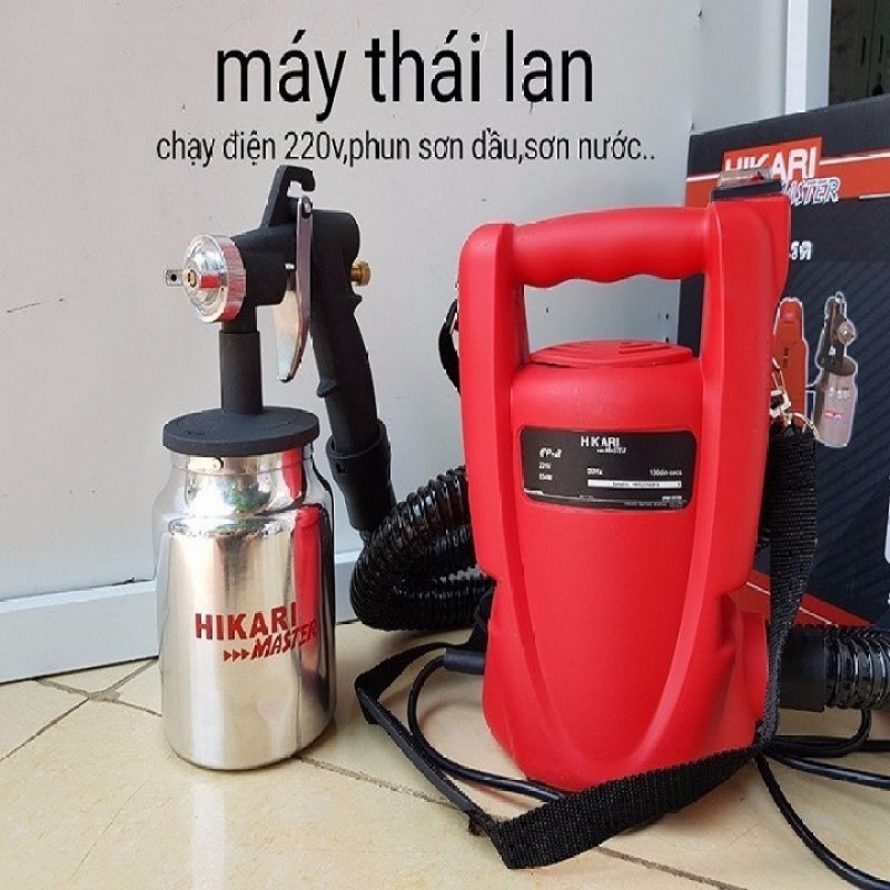Máy Phun Sơn Cầm Tay Dùng Điện 220V HIKARI Công Suất 850W-Bảo Hành 6 Tháng