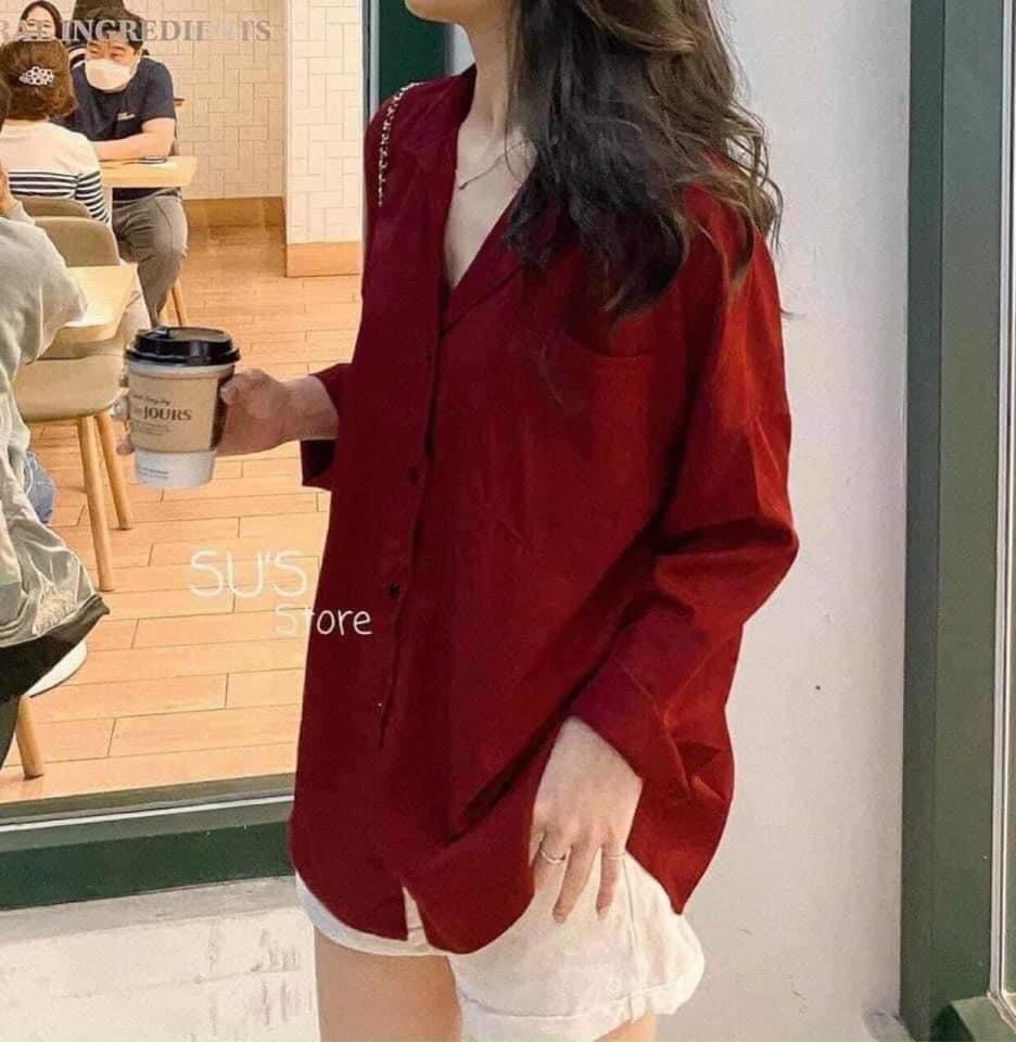 Áo sơ mi nữ ulzzang thời trang , Áo sơ mi form rộng siêu xinh AD126