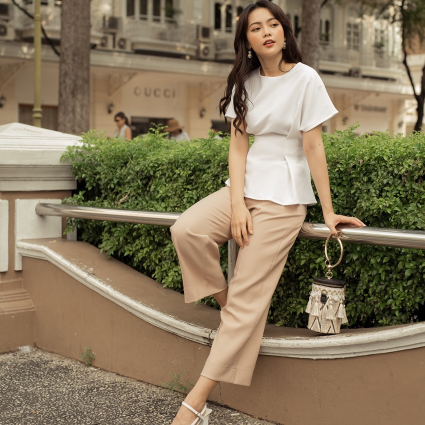 Áo kiểu xếp ly eo EDINI - A1414