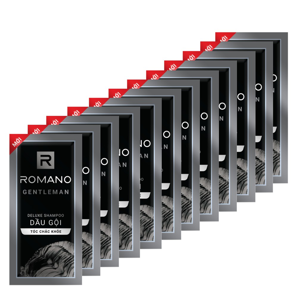 (Tặng 1 sữa tắm 60g) Set 50 gói dầu gội Romano 5g (Xanh lá - Xanh dương - Đỏ - đen - 5in1)