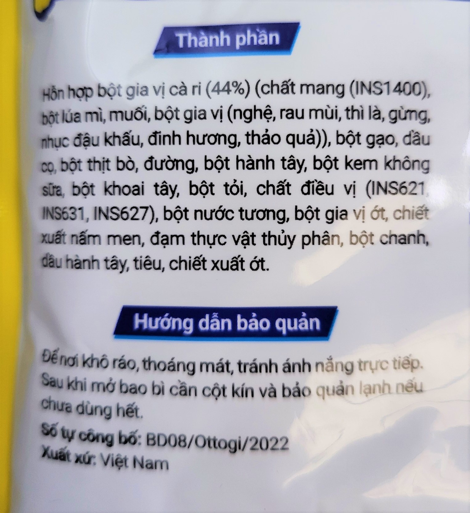 [Gói 100g – vị HƠI CAY ] BỘT CÀ RI [VN] OTTOGI Curry Medium Powder