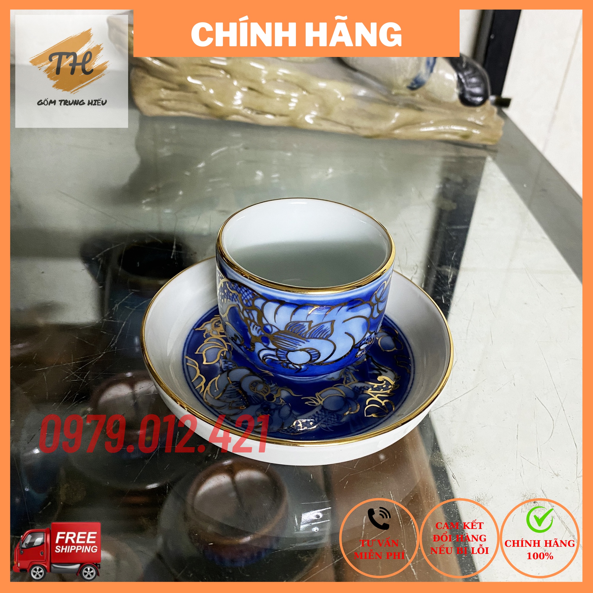 Chén đĩa lẻ của bộ ấm chén Bát Tràng - nhiều mẫu