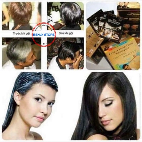 Dầu gội đen tóc Yicaoten (hộp 10 gói)