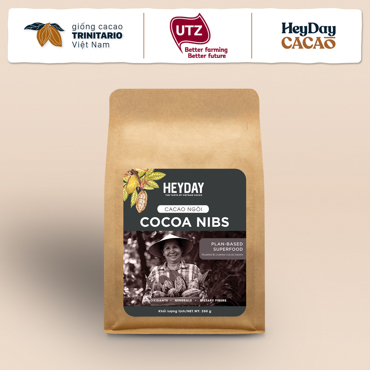 Cacao ngòiHeyday - Hỗ trợ giảm cân, keto hiệu quả - Chứng Nhận UTZ