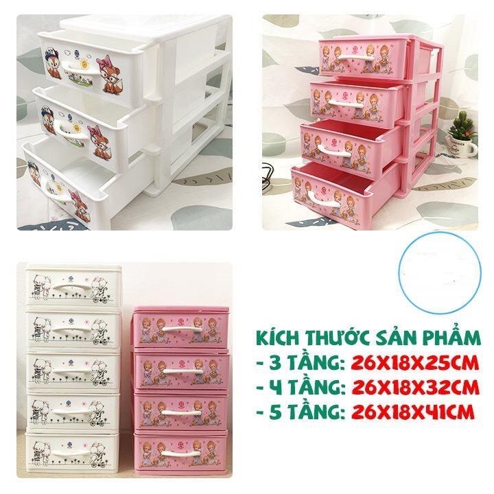 Tủ 3 tầng Việt Nhật mini hoa V3623