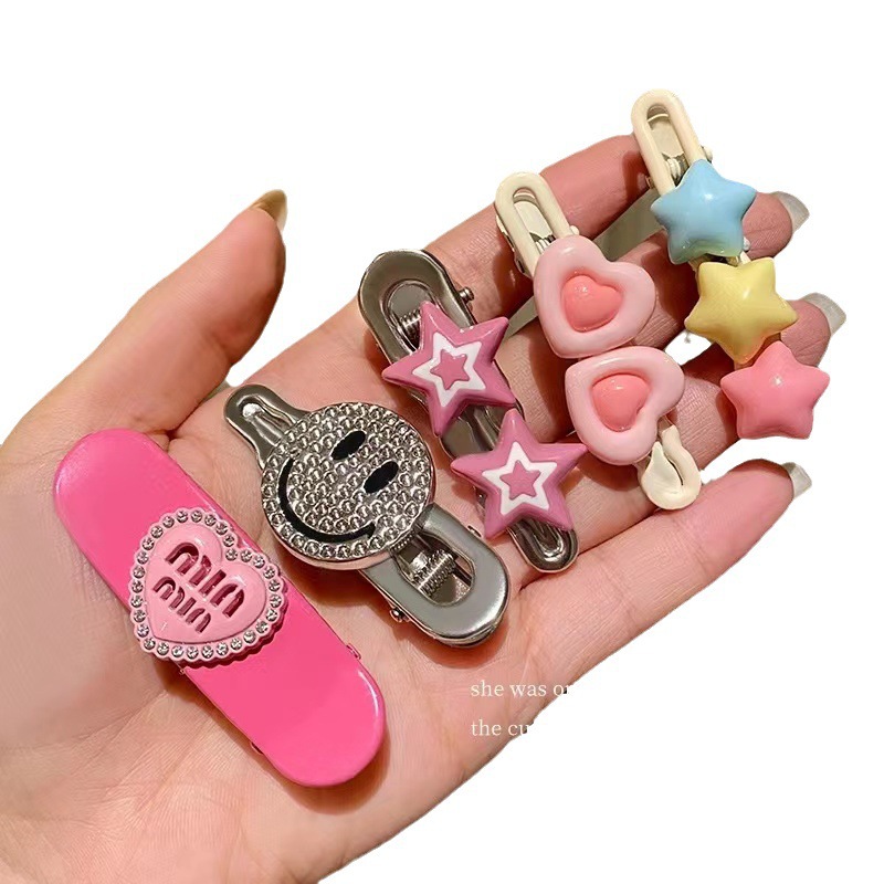 Set 7 kẹp tóc Miu hồng Trendy phong cách Hàn quốc