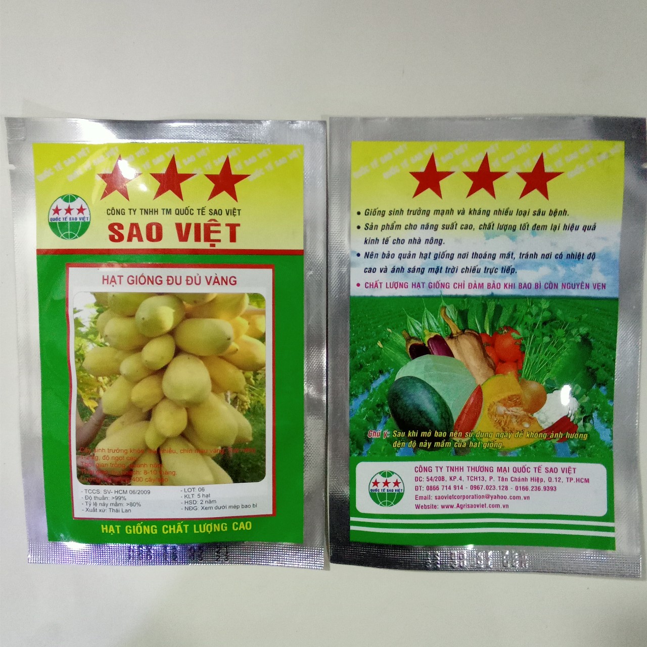 Hạt giống đu đủ vỏ vàng - gói 5 hạt