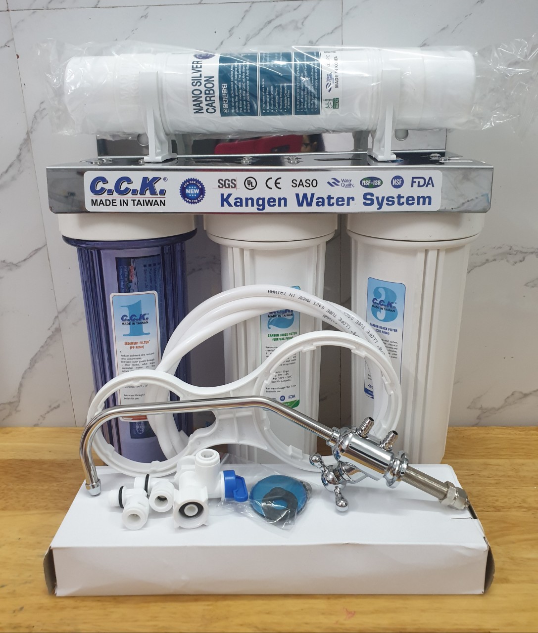 Lõi Nano Silver Carbon xuất xứ Hàn Quốc (Dùng thay lõi số 4 của bộ tiền lọc)