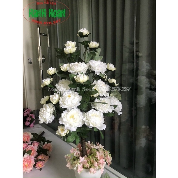 Cây hoa mẫu đơn 1m cao cấp - Cây hoa giả