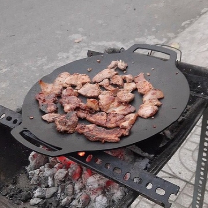 Chảo Nướng BBQ Không Cần Dầu Hàn Quốc, vỉ nướng chất liệu hợp kim nhôm phủ đá maifan chống dính Cao Cấp