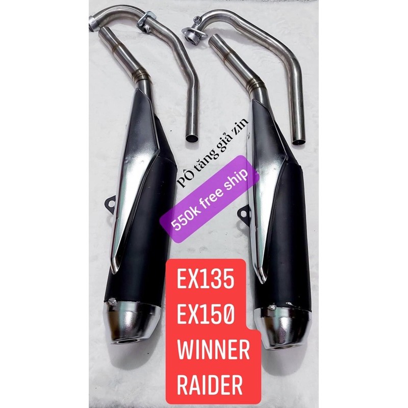 Bô tăng ống pô mẫu zin  raider satria  xe exiter winner sonic