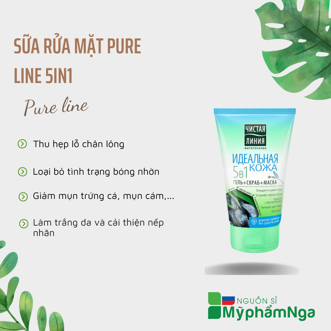 [HCM]Sữa rửa mặt Pure line 5in1