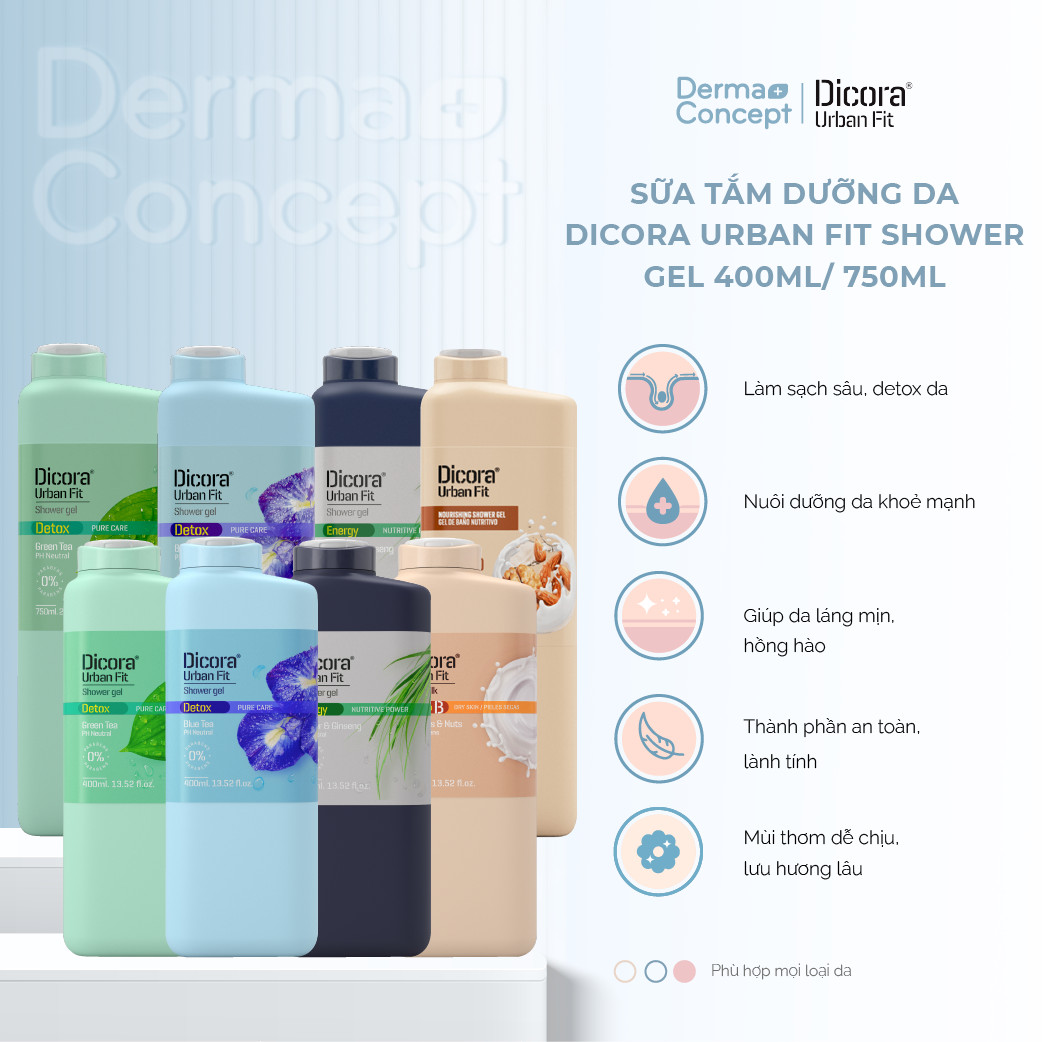 Sữa tắm dưỡng da Dicora Urban Fit Shower Gel - 400ml