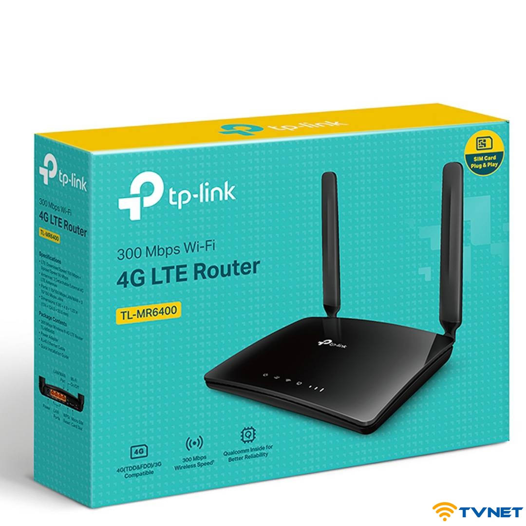Bộ phát wifi 4g tp-link mr6400 tốc độ 300mbps. router 4g chuyên dụng 32 user - hàng chính hãng