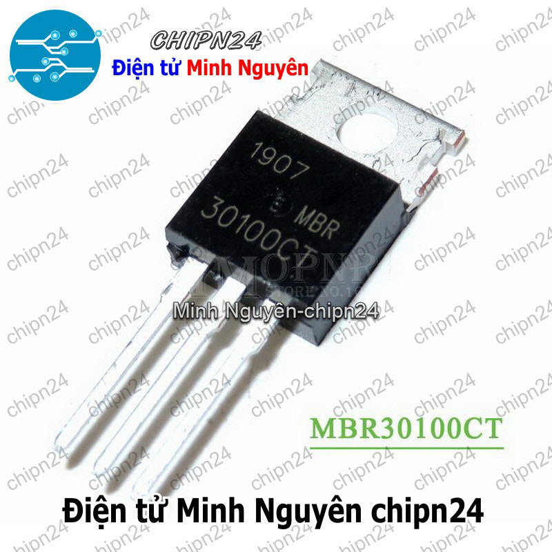 [1 con] (DIP) Diode MBR30100 30A 100V TO-220 (MBR30100CT) [Diode Schottky]