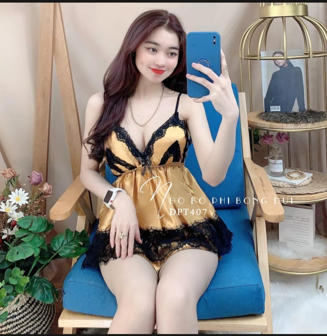 Bộ phi lụa đùi, áo có mút ngực, 37 đến 58kg