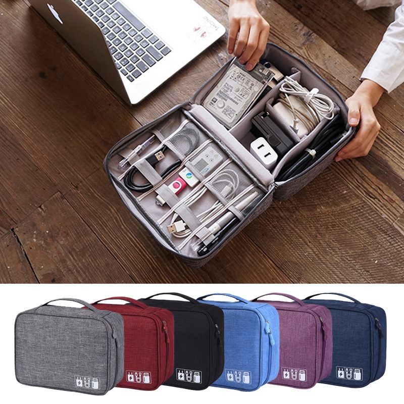 Electronic Accessories Organizer Storage Bag Travel Case Pouch for USB Cable 