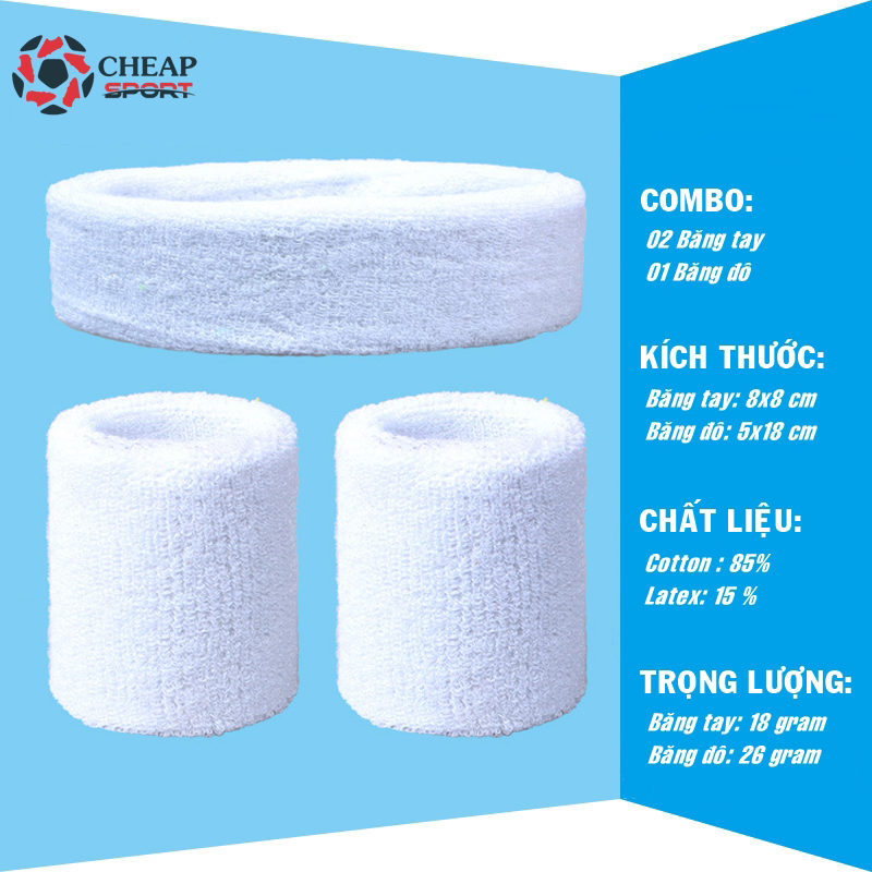 Set 02 Băng Cổ Tay + 01 Băng Đô Thể Thao Nam Nữ Thấm Mồ Hôi Cao Cấp Dùng Cho Tập Gym Bóng Rổ Cầu Lông Tennis Chạy Bộ