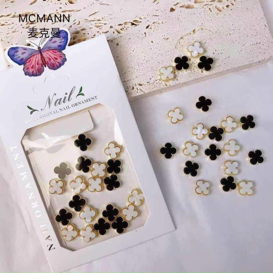 Set charm cỏ 4 lá trang trí móng, trang trí nail