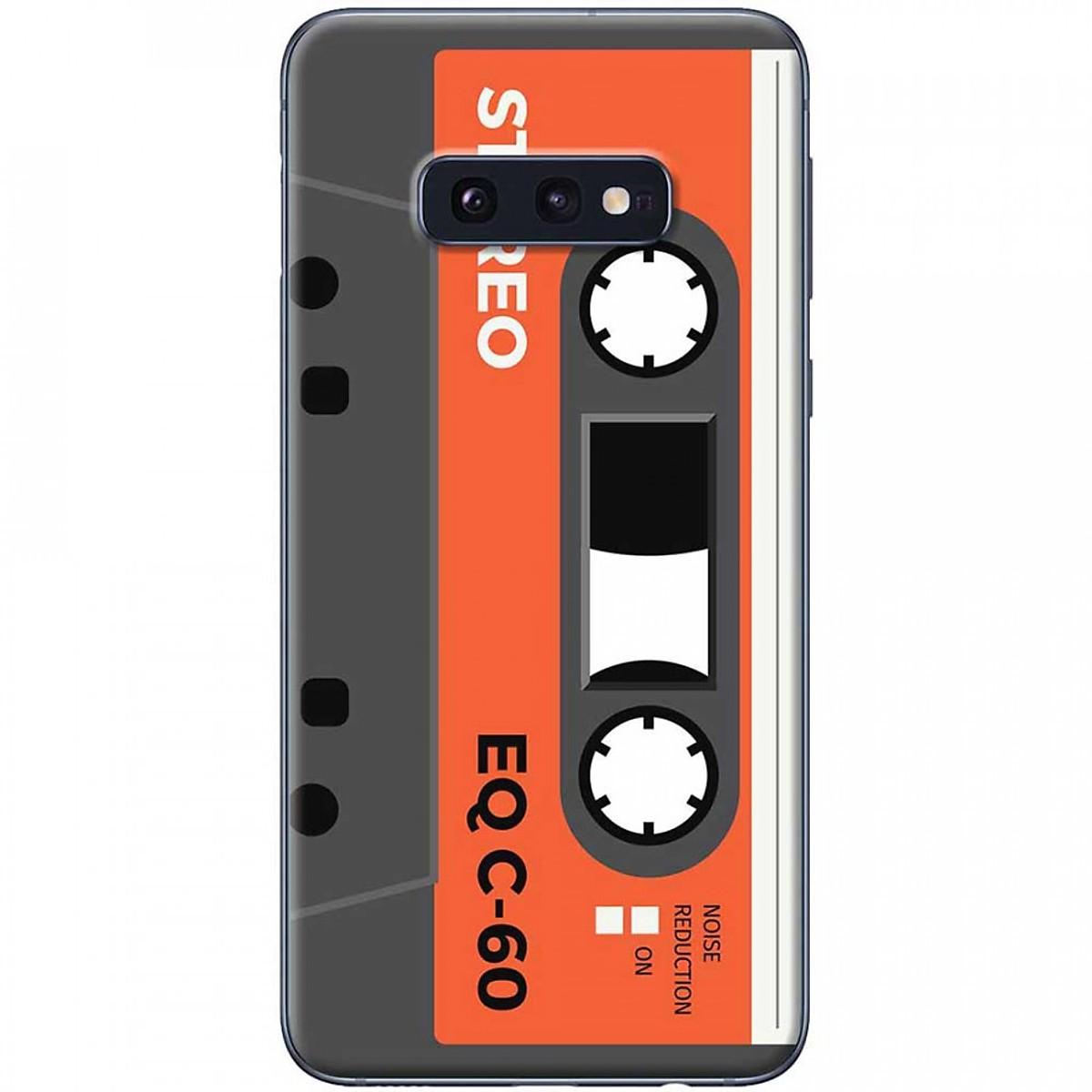 Ốp lưng dành cho Samsung Galaxy S10E mẫu Cassette xám cam