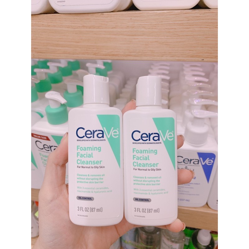 [HCM]Sữa rửa mặt CeraVe Foaming Facial Cleanser mini size (87ml)