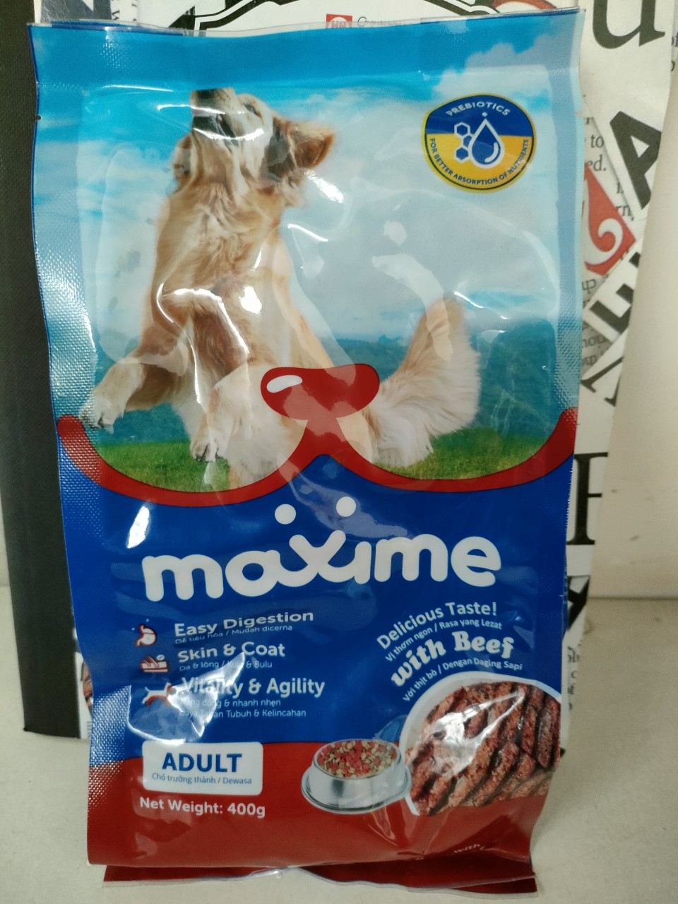 [Freeship Max] Thức ăn chó lớn vị thịt bò MAXIME 400gam  - Yeuthucung