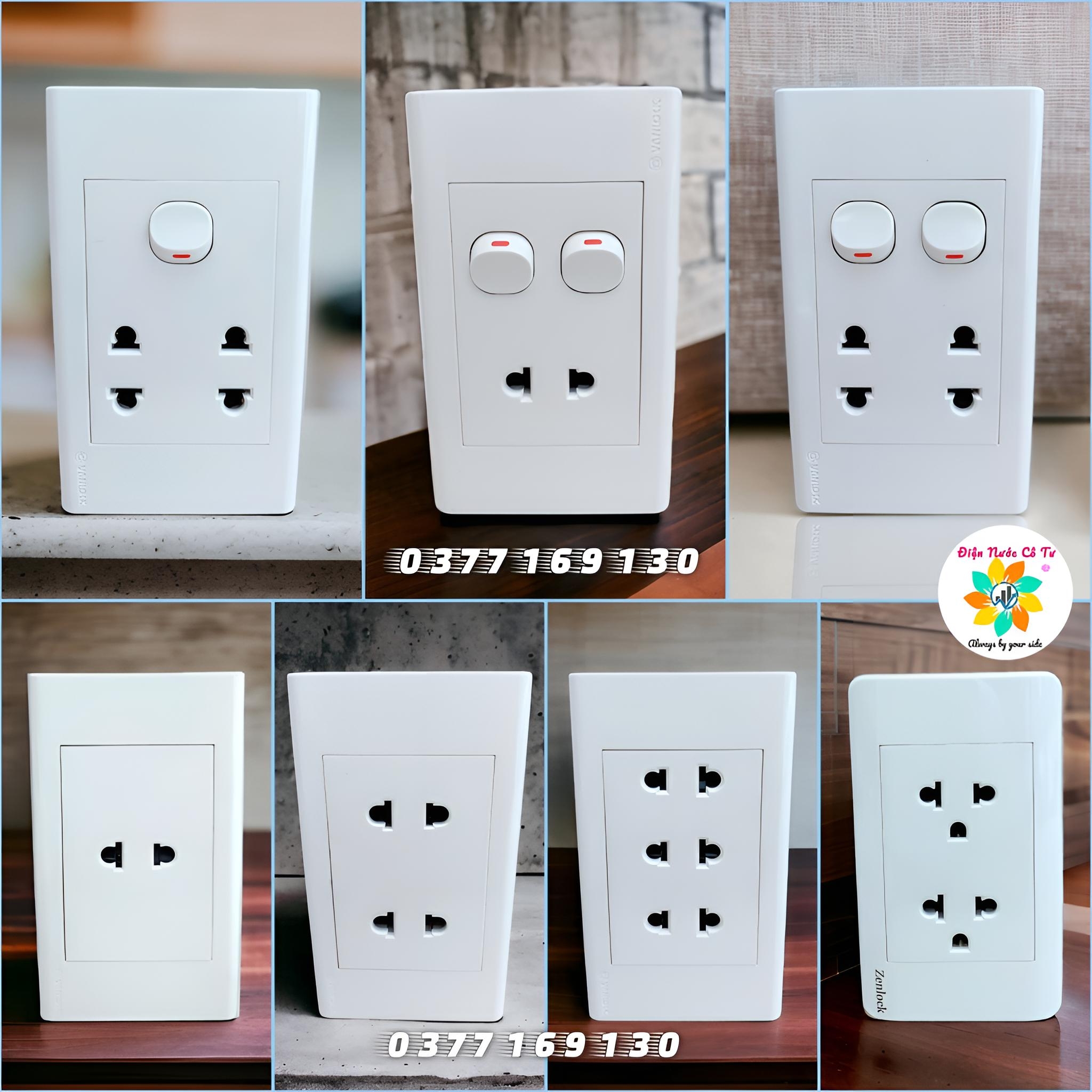 Ổ cắm điện 2 lỗ đôi 3 chấu 16A Sino Vanlock