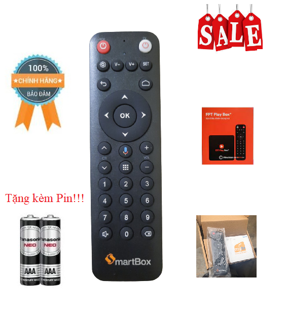 Điều khiển Smartbox Android MyTV  giọng nói dùng chung FPT Smartbox- Hàng chính hãng 100% Tặng kèm Pin