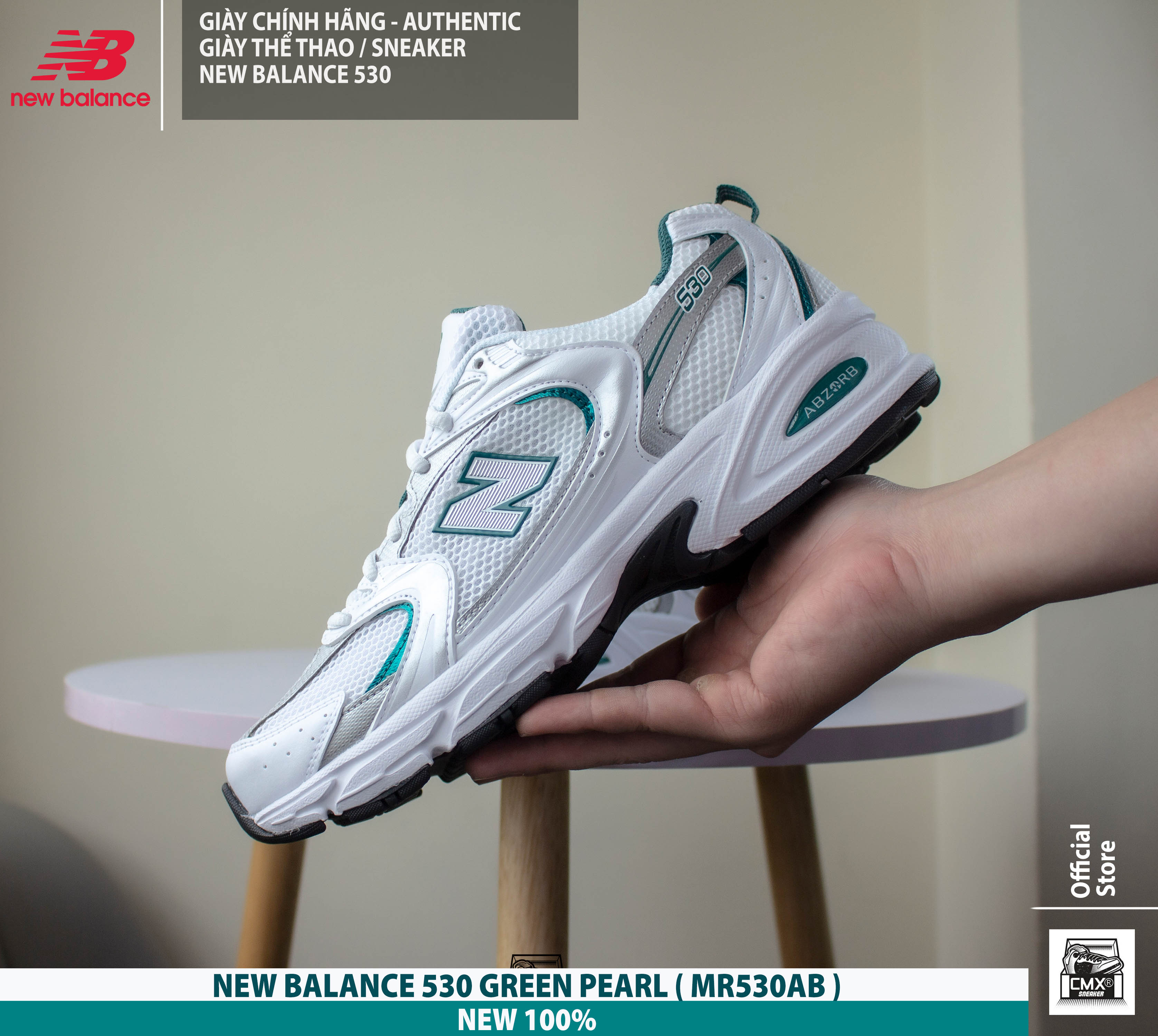 😘 [ HÀNG CHÍNH HÃNG CÓ SẴN ] Giày New Balance 530 GREEN PEARL SILVER ( MR530AB ) - AUTHENTIC 100%
