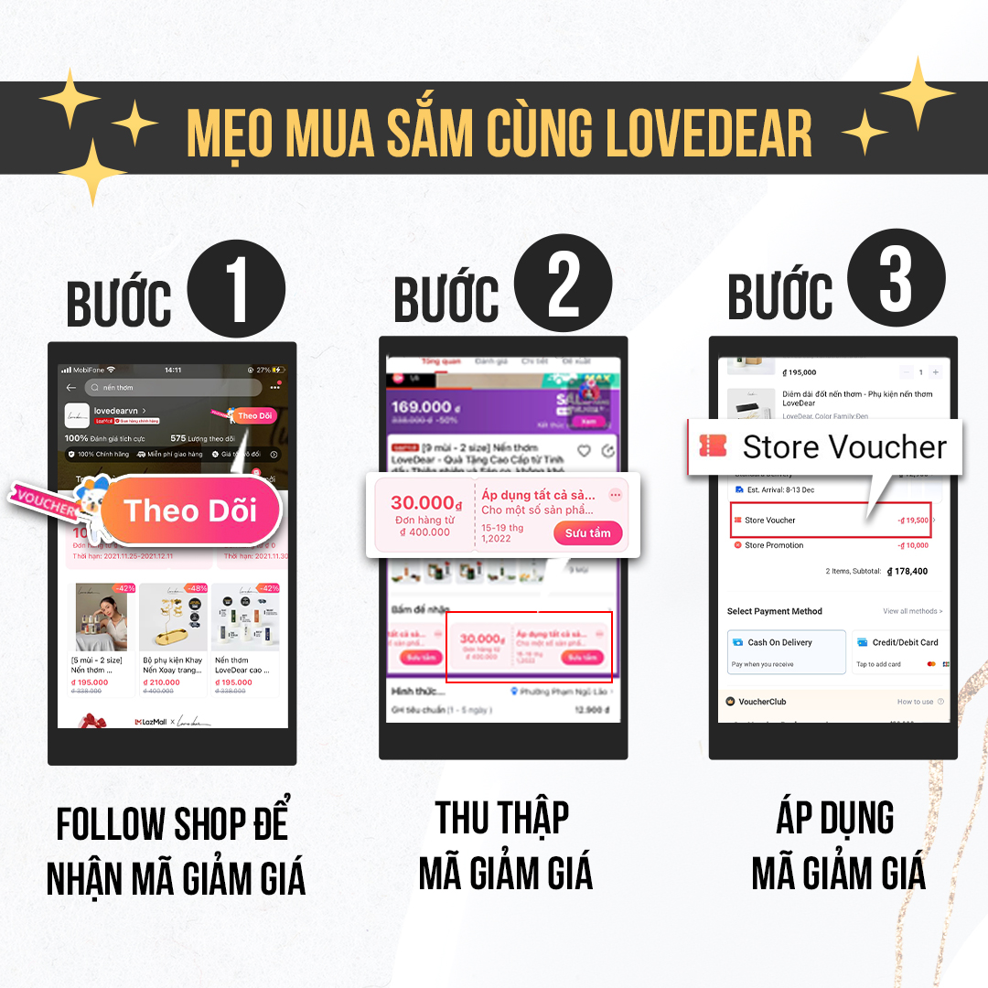 Phụ kiện thắp Nến Thơm LoveDear Cao Cấp