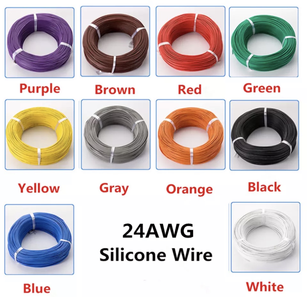 5m Roll of Ul3239 24 Awg Fire-Resistant Silicone Wire