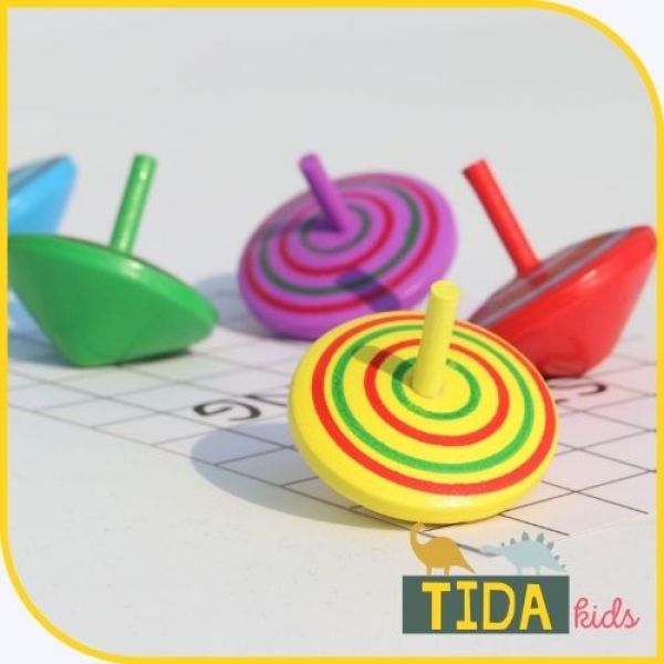Đồ Chơi Con Quay Gỗ Màu Sắc Cầu Vồng, Đồ Chơi 8x 9x An Toàn Cho Bé Giá Tốt ❤️ Freeship ❤️ TiDa Kids Shop
