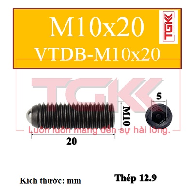 Vít trí đầu bi thép đen M10