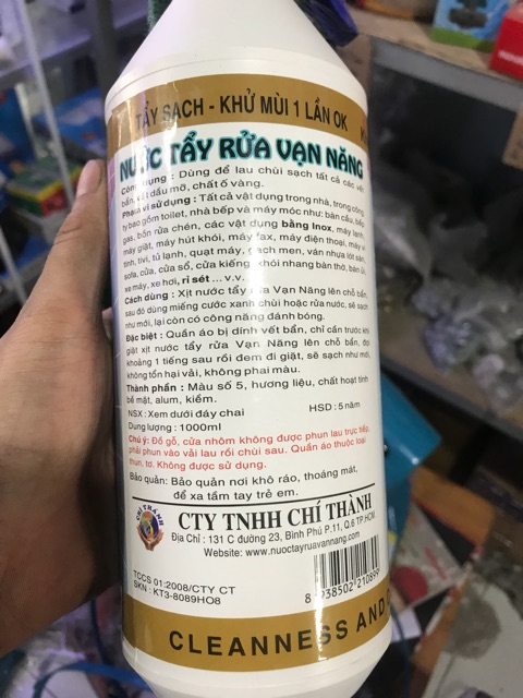 NƯỚC TẨY VẠN NĂNG SỦ BÀO CHAI 1 LÍT