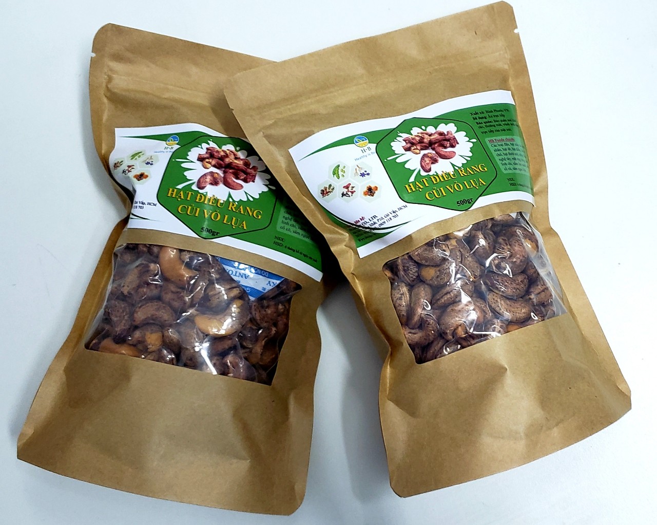 Hạt Điều Rang Muối Vỏ Lụa - Rang Củi Truyền Thống Bình Phước. 500g
