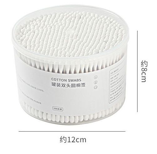 Hộp Tăm Bông 500 Que Thân Gỗ 2 Đầu Tròn Xoắn Ngoáy Tai , Nặn Mụn / Hộp 500 Bông Tăm Ngoái Tai 100% Bông Cotton Tự Nhiên An Toàn Với Môi Trường