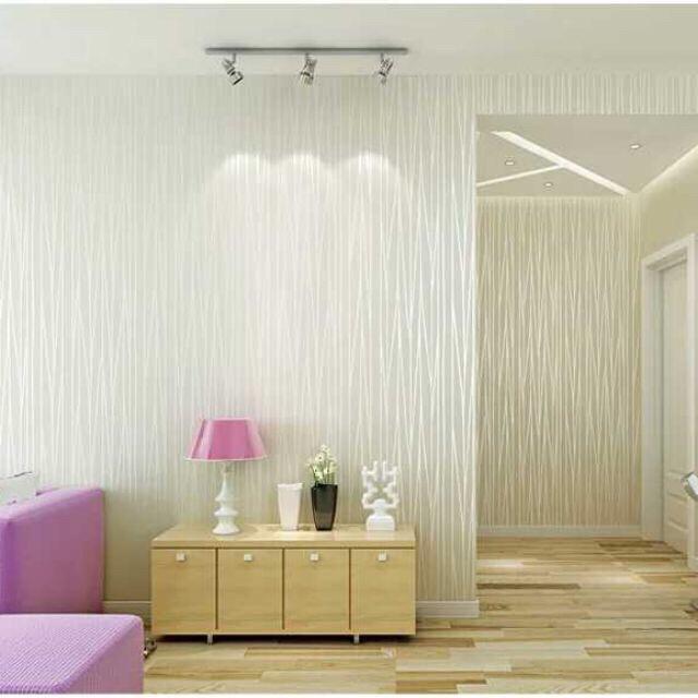 5 Mét Decal Giấy Dán Tường Khổ 45cm Có Sẵn Keo - SỢI CHỈ TRẮNG PT1611