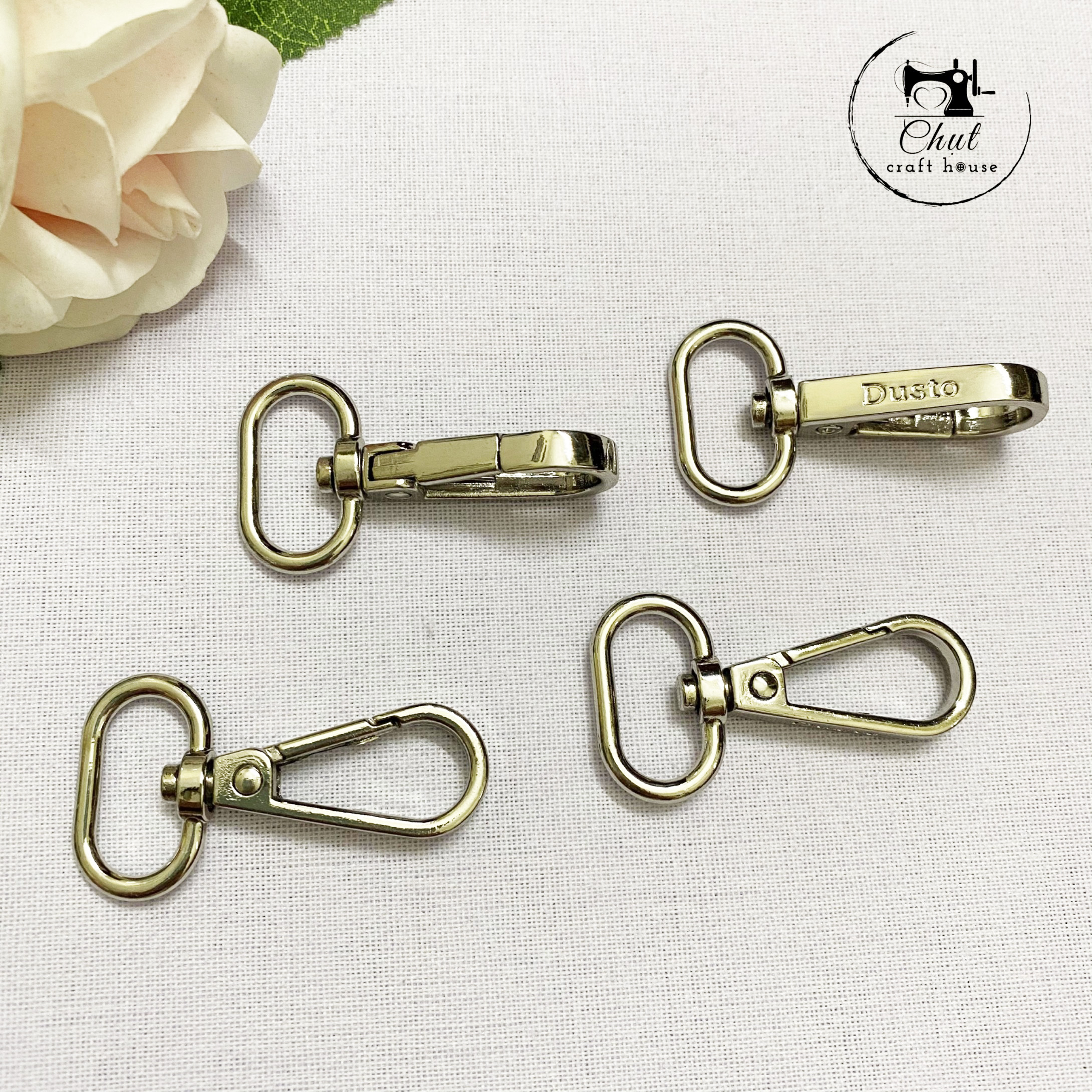 [Set 4 chiếc] Khoen móc càng cua BẠC - Phụ kiện may túi cặp balo - Đủ size Giá xưởng